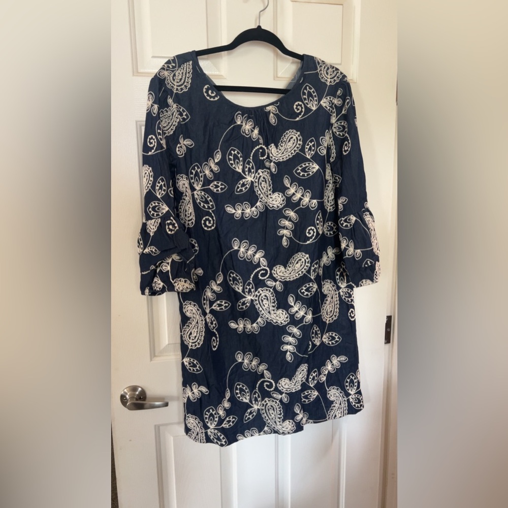 Brand new denim with lace embroidery dress